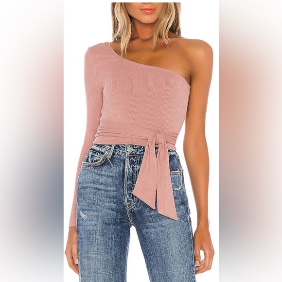 Lovers + Friends Tops - Lovers and Friends Milan one shoulder crop top. Color Blush. Size XS